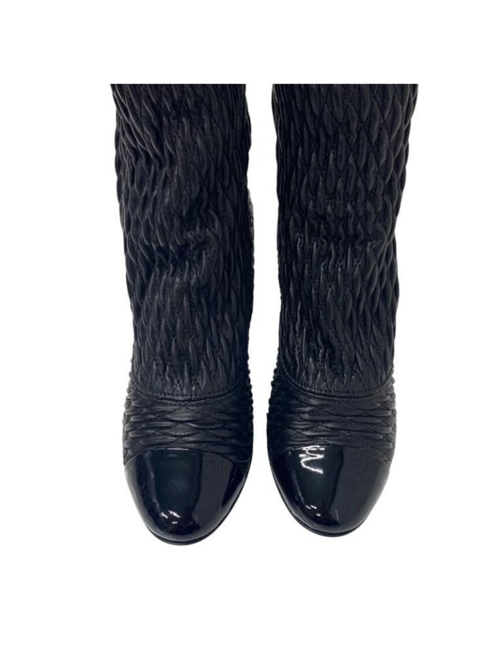 Chanel Boots Long Shoes Leather Black Knee High Coco Mark - Picture 9 of 9